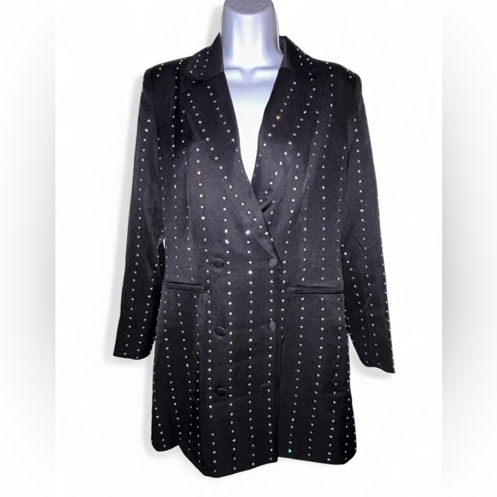 LUCY PARIS black rhinestone blazer dress